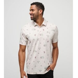 NEW Travis Mathew Men's Size Medium Cookie Swap Moonbeam Polo Golf Shirt